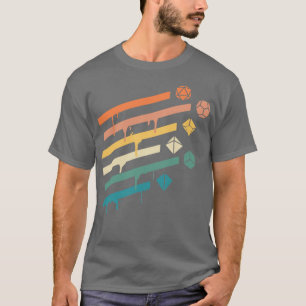 Retro Polyhedral Dice Set Ray Tabletop RPG Addicta T-Shirt