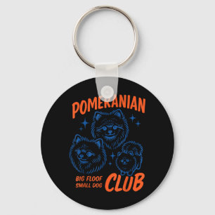 Retro Pomeranian Club Süßer Kleiner Hundeclub Haus Schlüsselanhänger
