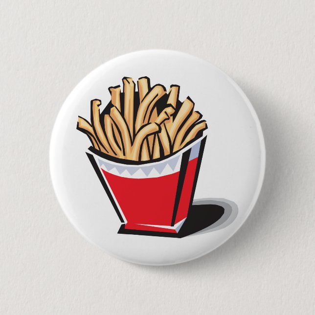 Retro-Pommes-Frites-Design Button (Vorderseite)