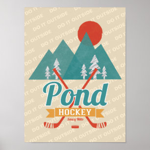 Retro Pond Hockey tun es draußen Poster