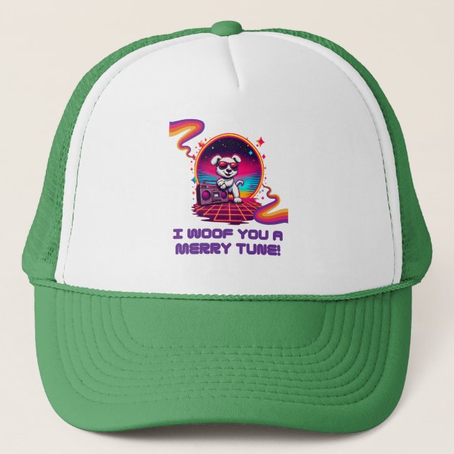 Retro Poochie Dreamscape Truckerkappe (Vorderseite)