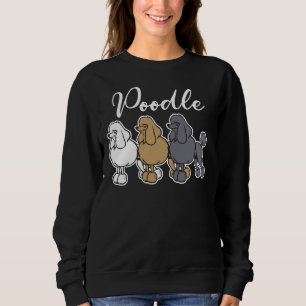 Retro Poodle Illustration Niedliche Puppy Poodles Sweatshirt