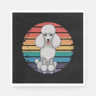 Retro Poodle Lover Dog Geschenke für Poodle Besitz Serviette
