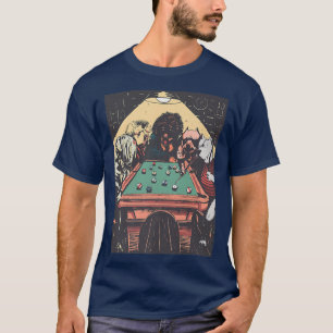 Retro Pool Billard Hunde Besitzer Welpen Hund Love T-Shirt
