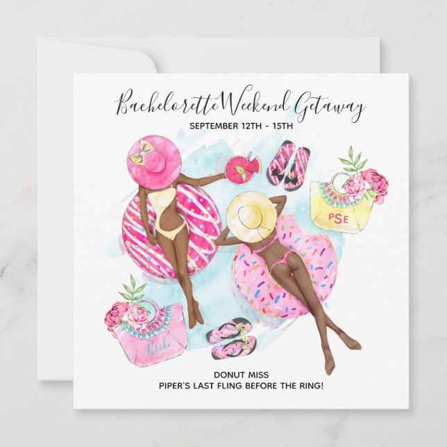 Retro Pool Girls - The Restaurant Bachelorette Save The Date (Vorderseite)