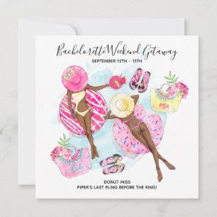 Retro-Pool-Mädchen Junggesellinnen-Strand-Wochenen Save The Date