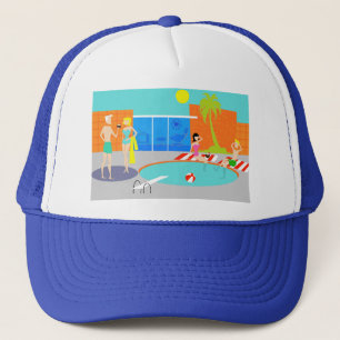 Retro Pool Party Trucker Hat Truckerkappe