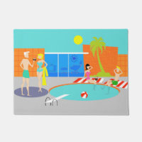Retro Pool-Party-Tür-Matte