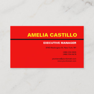 Retro Pop Art 60er 70er Roter Gelber  Visitenkarte