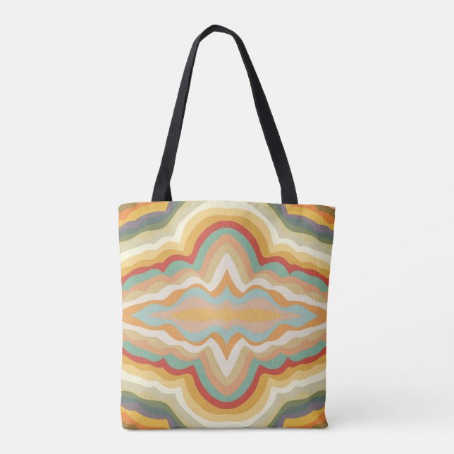 Retro Pop Art Abstract Geometric Wavy Pattern (Rückseite)