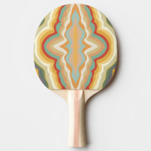 Retro-Pop-Art abstraktes geometrisches Wellenmuste Tischtennis Schläger