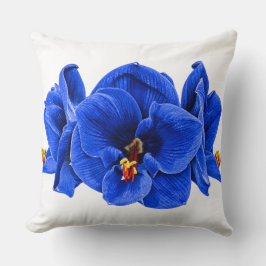 Retro Pop Art Amaryllis – Türkisfarbenes Dekokisse Kissen