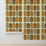Retro Pop Art Beer Cans Man Höhle Tapete<br><div class="desc">Die perfekte Tapete für Ihre Männerhöhle oder Hausbar. Es ist in einem Retro-Design mit popart-artigen Reihen von Bierdosen in dezenten Braun- und Orangetönen auf weißem cremefarbenem Hintergrund gehalten</div>