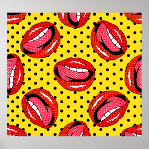 Retro Pop Art: Cartoon Patch Abzeichen Poster