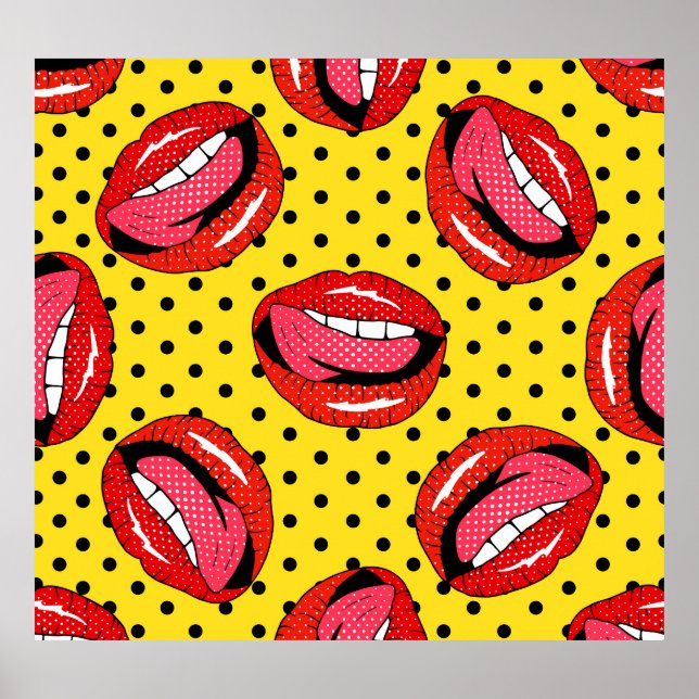 Retro Pop Art: Cartoon Patch Abzeichen Poster (Vorne)