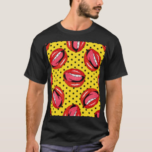 Retro Pop Art: Cartoon Patch Abzeichen T-Shirt