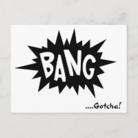 Retro Pop Art, Comic Book Bang! Gotcha! Postkarte