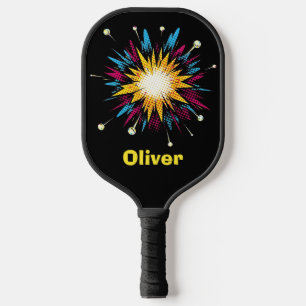 Retro-Pop-Art-Comic-Book-Explosion Pickleball Schläger