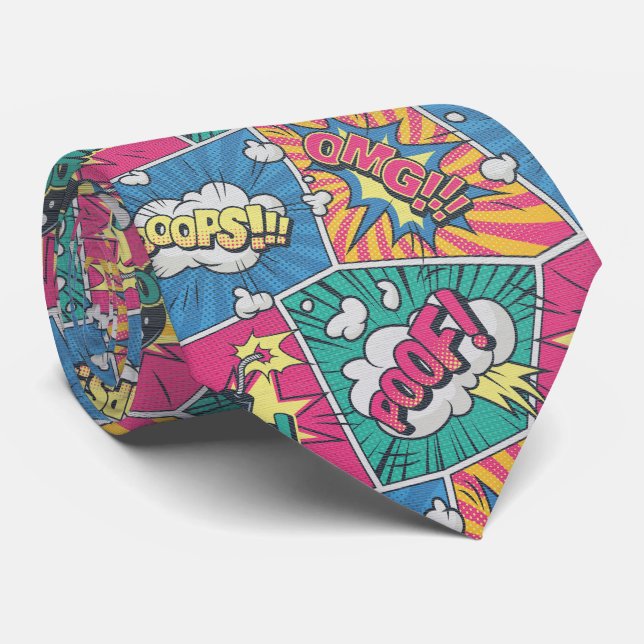 Retro-Pop-Art-Comic-Book Krawatte (Gerollt)