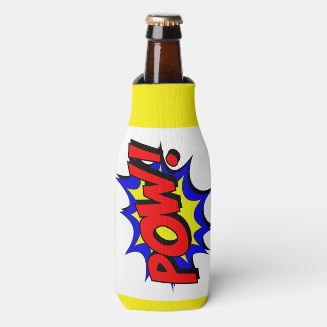 Retro Pop Art, Comic Book Pow! Flaschenkühler (Flaschenvorderseite)