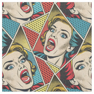 Retro-Pop-Art-Comic-Book-Stil geometrisches Muster Stoff