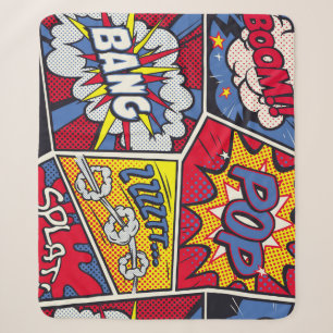 Retro-Pop-Art, Comic-Schreimuster. Sherpadecke