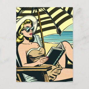 Retro-Pop-Art-Dame   Einfach nur Hallo sagen Postkarte