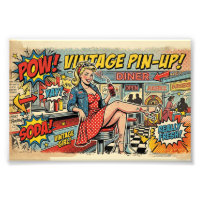 Retro-Pop-Art-Diner-Pin-Up-Girl-Vintage-Comic-Post