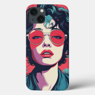 Retro Pop Art Frau mit roter Sonnenbrille iPhone H Case-Mate iPhone Hülle