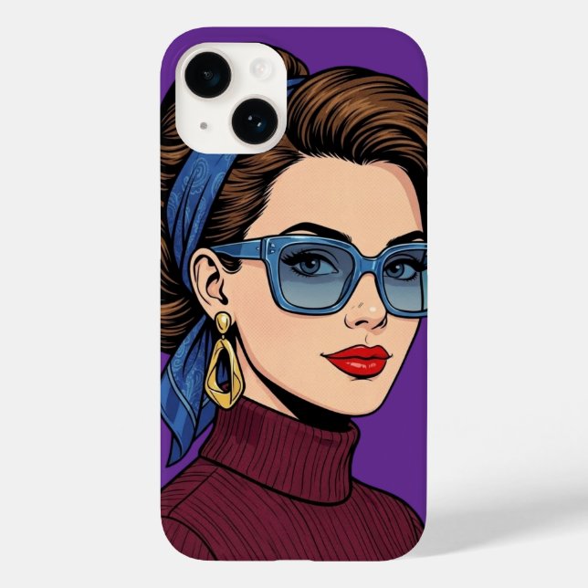 Retro-Pop-Art-Frauenhandyhülle Case-Mate iPhone Hülle (Rückseite)