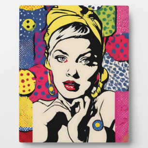 Retro-Pop-Art-Frauenporträt-Druck Fotoplatte