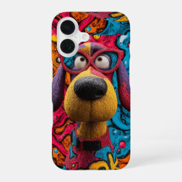 Retro Pop Art Funky Cartoon Hund iPhone 16 Hülle