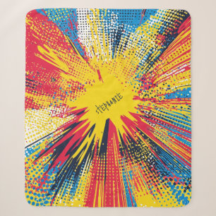 Retro-Pop-Art Gelbe Explosion Comic Sherpadecke