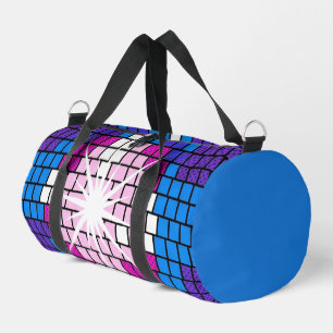 Retro-Pop-Art-Geometrischer-verspiegelter-Disco-Ba Duffle Bag