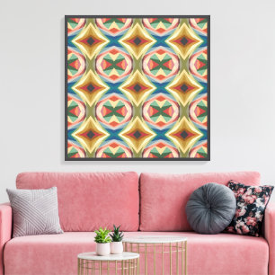 Retro-Pop-Art-Geometrisches Farbfeldmuster Leinwanddruck