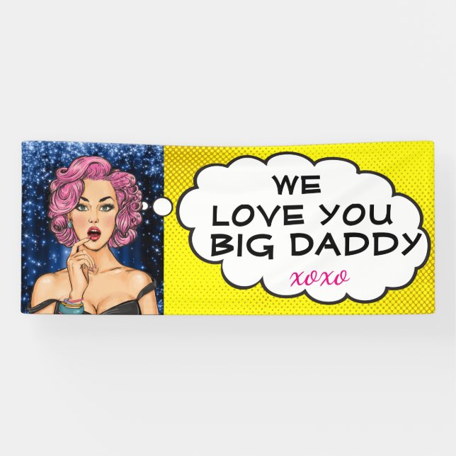 Retro Pop Art Hübsch Lady Big Daddy Banner (Horizontal)