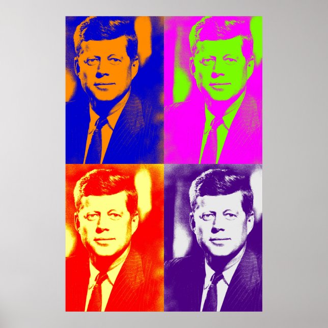 Retro Pop Art JFK John F. Kennedy Poster (Vorne)