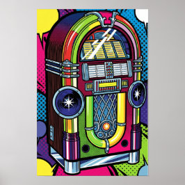 Retro Pop Art Jukebox Poster