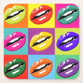 Retro Pop Art Lifts Design Rechteckiger Pappuntersetzer