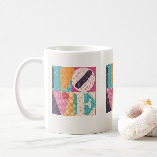 Retro Pop Art LOVE – Valentine’s Day Coffee Mug Kaffeetasse (Mit Donut)