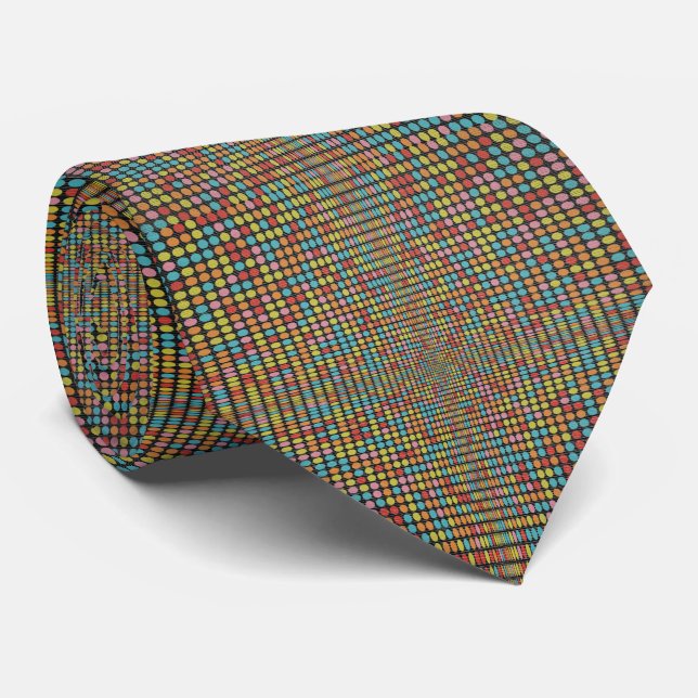 Retro-Pop-Art-Mosaik - Optische Illusion Krawatte (Gerollt)