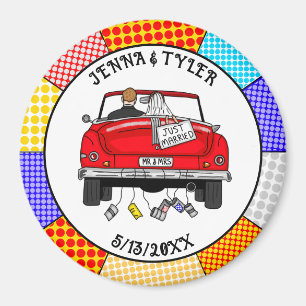 Retro Pop Art Mr & Mrs. Nur Verheiratet Got Magnet