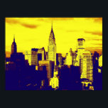 Retro Pop Art New York City Poster<br><div class="desc">New York City Midtown Old Style Image - Vintage New Yorker Kunstwerke</div>