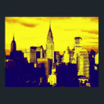 Retro Pop Art New York City Poster<br><div class="desc">New York City Midtown Old Style Image - Vintage New Yorker Kunstwerke</div>