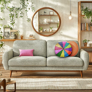 Retro Pop Art Patchwork Rundes Kissen