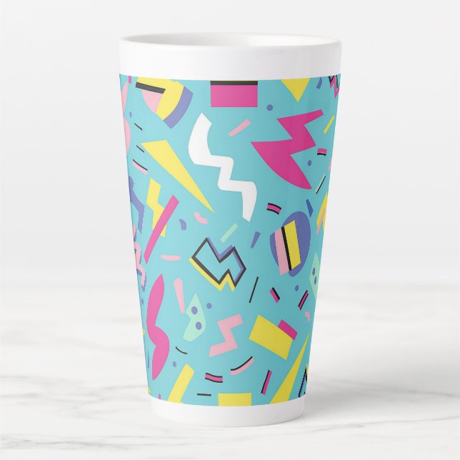 Retro Pop Art Pattern der 90er Milchtasse (Vorderseite)