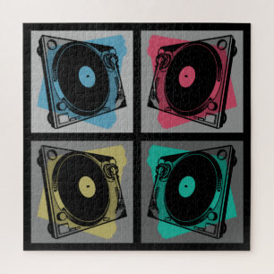Retro-Pop-Art-Plattenspieler Puzzle