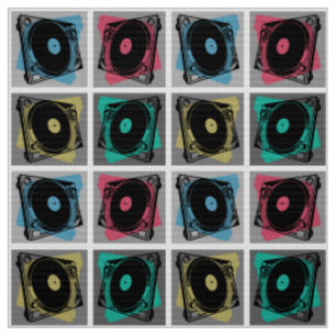 Retro-Pop-Art-Plattenspieler Stoff