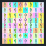 Retro Pop Art Robots v1 Poster<br><div class="desc">Ein Pop-Kunststil mehrere Roboter entwerfen jeweils in verschiedenen Kombinationen von 5 Farben in einem Siebdruck wie Stil.</div>