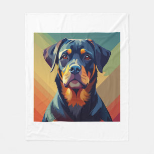 Retro-Pop-Art-Rottweiler � Farbporträt eines Hunde Fleecedecke